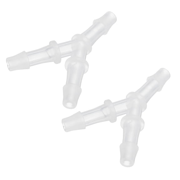 Tee Fitting Plastic Barb 3 Way Equal Y Shaped Fitting Hose OD 1/4" for ID 5mm Water Cooling Hose White 2Pcs