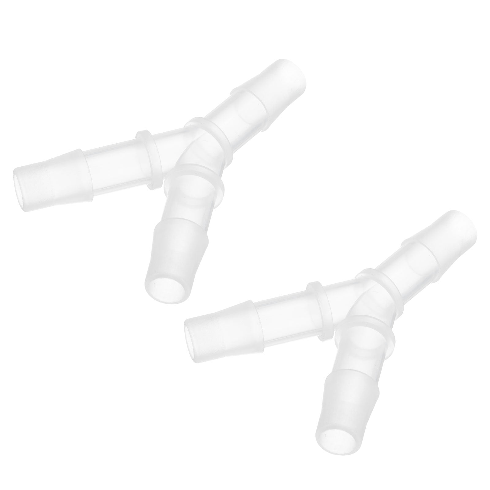 Tee Fitting Plastic Barb 3 Way Equal T Shaped Fitting Hose 1/4" For 6-6.5mm Water Cooling Hose White 2pcs