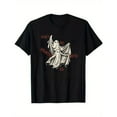 thumbnail image 1 of Tee Halloween T Shirt Tops Cotton Casual Comfortable Short Sleeve Round Neck Black S-5XL, 1 of 5