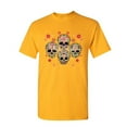 thumbnail image 1 of Tee Hunt 4 Cute Sugar Skulls T-Shirt Calaveras Dia de Los Muertos Mexico Mens Shirt, Yellow, Large, 1 of 5