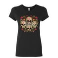 thumbnail image 1 of Tee Hunt 4 Cute Sugar Skulls Women's T-Shirt Calaveras Dia de los Muertos Mexico Shirt, 1 of 5
