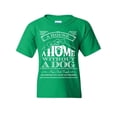 thumbnail image 1 of Tee Hunt A House is Not a Home Without a Dog Youth T-Shirt Pet Paw Labrador Kids Tee, Green, X-Large, 1 of 5