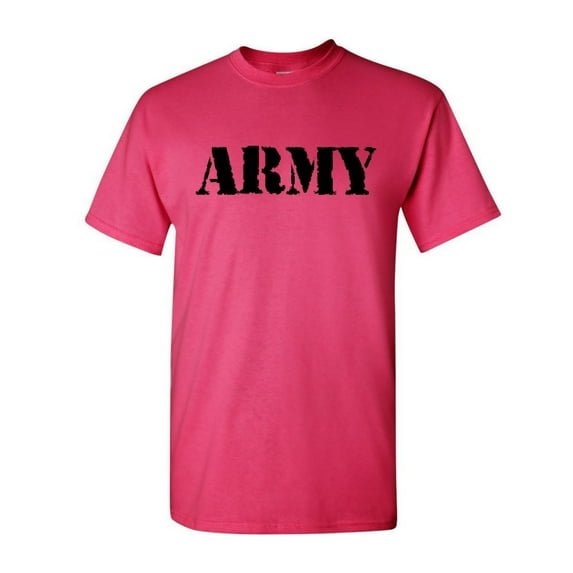 Tee Hunt ARMY T-Shirt Military Veteran POW MIA Patriotic Veteran's Day Mens Shirt, Hot Pink, X-Large