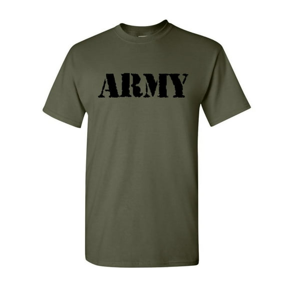 Tee Hunt ARMY T-Shirt Military Veteran POW MIA Patriotic Veteran's Day Mens Shirt, Military Green, Large