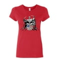 thumbnail image 1 of Tee Hunt Abraham Lincoln Rock & Roll Star Women's T-Shirt Lincoln Memorial Peace Shirt, Red, Large, 1 of 5