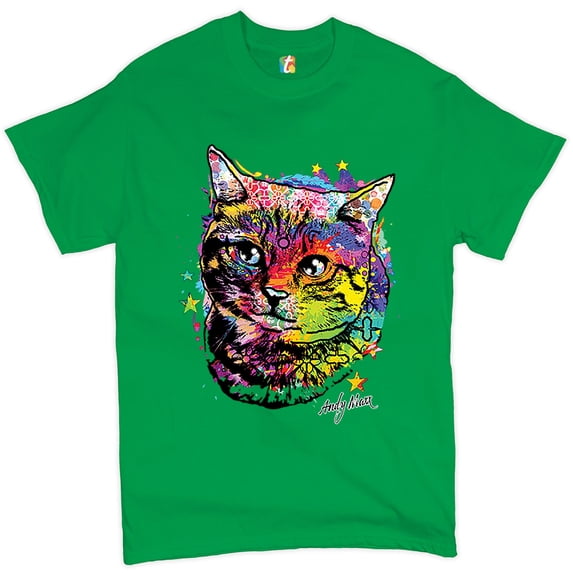 Tee Hunt Adorable Kitten T-Shirt Andy Maxx Cat Men's Tee, Green, Small
