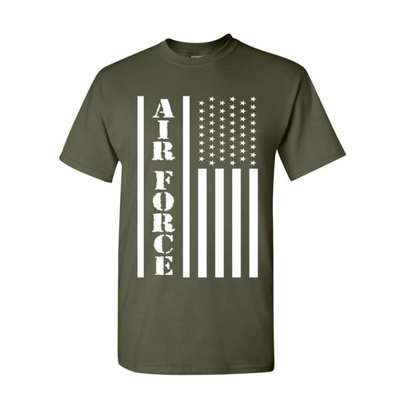 Tee Hunt Air Force Flag Military T-Shirt Patriot Veteran Stars & Stripes Mens Shirt, Military Green, 5X-Large