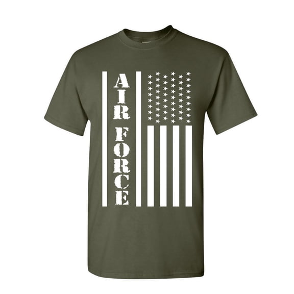 Tee Hunt Air Force Flag Military T-Shirt Patriot Veteran Stars & Stripes Mens Shirt, Military Green, XX-Large