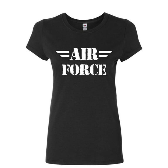 Tee Hunt Air Force Women's T-Shirt Military Veteran POW MIA Air Force Mom Shirt, Black, X-Large