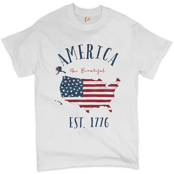 Tee Hunt America The Beautiful Est. 1776 T-Shirt Patriotic 4th of July USA Men's Tee