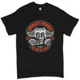 thumbnail image 1 of Tee Hunt America's Highway The Mother Road T-shirt Route 66 Biker Motorcycle Men's Tee, Black, Large, 1 of 5