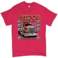 thumbnail image 1 of Tee Hunt America's Highways Route 66 T-Shirt Truck Driver Mechanic Teamster Men's Tee, Hot Pink, X-Large, 1 of 5