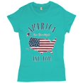 thumbnail image 1 of Tee Hunt America the Beautiful Est. 1776 T-Shirt Patriotic 4th of July USA Women's T-Shirt Tee, Light Blue, 3X-Large, 1 of 5