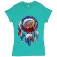 thumbnail image 1 of Tee Hunt American Bald Eagle Dreamcatcher T-Shirt Native American Patriotic Women's T-Shirt Tee, Light Blue, Medium, 1 of 5