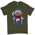 thumbnail image 1 of Tee Hunt American Bald Eagle Dreamcatcher T-shirt Native American Patriotic Men's Tee, Military Green, X-Large, 1 of 5