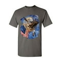 thumbnail image 1 of Tee Hunt American Bald Eagle Holding a Flag T-Shirt Patriot Dreamcatcher Mens Shirt, Charcoal, Large, 1 of 5