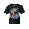 thumbnail image 1 of Tee Hunt American Bald Eagle Holding a Flag Youth T-Shirt Patriot Dreamcatcher Kids Tee, 1 of 5
