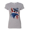 thumbnail image 1 of Tee Hunt American Bald Eagle Women's T-Shirt American Flag 4th of July Patriotic Shirt, Gray, X-Large, 1 of 5