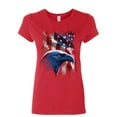 thumbnail image 1 of Tee Hunt American Bald Eagle Women's T-Shirt American Flag 4th of July Patriotic Shirt, Red, Small, 1 of 5