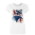 thumbnail image 1 of Tee Hunt American Bald Eagle Women's T-Shirt American Flag 4th of July Patriotic Shirt, White, X-Large, 1 of 5