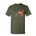 thumbnail image 1 of Tee Hunt American Dog T-Shirt Stars and Stripes Retriever Bulldog Pitbull Mens Shirt, Military Green, XX-Large, 1 of 5