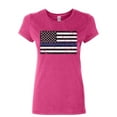 thumbnail image 1 of Tee Hunt American Flag Thin Blue Line Women's T-Shirt Police USA Law Enforcement Shirt, Pink, XX-Large, 1 of 4