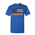 thumbnail image 1 of Tee Hunt American Flag Thin Line T-Shirt Firefighter First Responder Mens Shirt, Blue, 3X-Large, 1 of 4