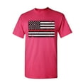 thumbnail image 1 of Tee Hunt American Flag Thin Line T-Shirt Firefighter First Responder Mens Shirt, Hot Pink, Large, 1 of 4