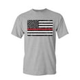 thumbnail image 1 of Tee Hunt American Flag Thin Line T-Shirt Firefighter First Responder Mens Shirt, 1 of 4