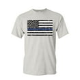 thumbnail image 1 of Tee Hunt American Flag Thin Line T-Shirt Police USA Law Enforcement Mens Shirt, Ash Gray, X-Large, 1 of 4