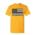thumbnail image 1 of Tee Hunt American Flag Thin Line T-Shirt Police USA Law Enforcement Mens Shirt, Yellow, Medium, 1 of 4