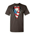 thumbnail image 1 of Tee Hunt American Flag Tuxedo T-Shirt Funny 4th of July Stars and Stripes Mens Shirt, Brown, 3X-Large, 1 of 5