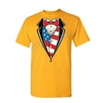 thumbnail image 1 of Tee Hunt American Flag Tuxedo T-Shirt Funny 4th of July Stars and Stripes Mens Shirt, Yellow, X-Large, 1 of 5