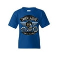 thumbnail image 1 of Tee Hunt American Pride Motorcycle Youth T-Shirt MC Biker Timeless Tradition Kids Tee, Blue, X-Large, 1 of 4