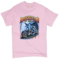 thumbnail image 1 of Tee Hunt American by Birth Biker by Choice T-Shirt Chopper MC Bald Eagle Men's Tee, Light Pink, Small, 1 of 5