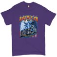 thumbnail image 1 of Tee Hunt American by Birth Biker by Choice T-Shirt Chopper MC Bald Eagle Men's Tee, Purple, Medium, 1 of 5