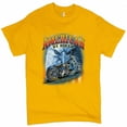 thumbnail image 1 of Tee Hunt American by Birth Biker by Choice T-Shirt Chopper MC Bald Eagle Men's Tee, Yellow, 4X-Large, 1 of 5