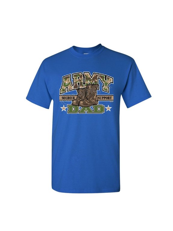 Army Dad T-Shirt for Dad Soldier Support Our Troops Patriotic Mens Shirt, Blue, Large