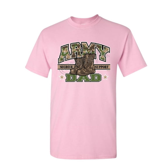 Tee Hunt Army Dad T-Shirt for Dad Soldier Support Our Troops Patriotic Mens Shirt, Light Pink, XX-Large