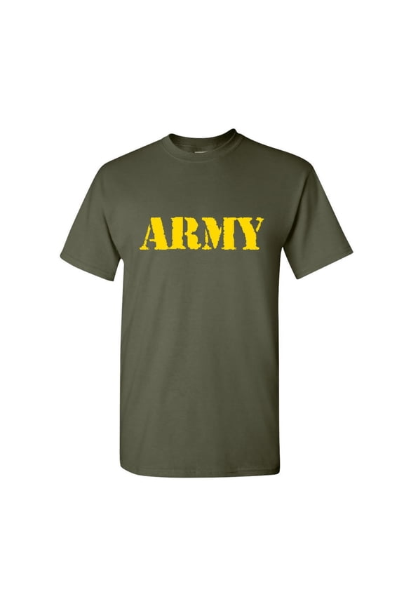 Army T-Shirt Military Soldier POW MIA Patriotic Veteran's Day Mens Shirt, Military Green, Medium