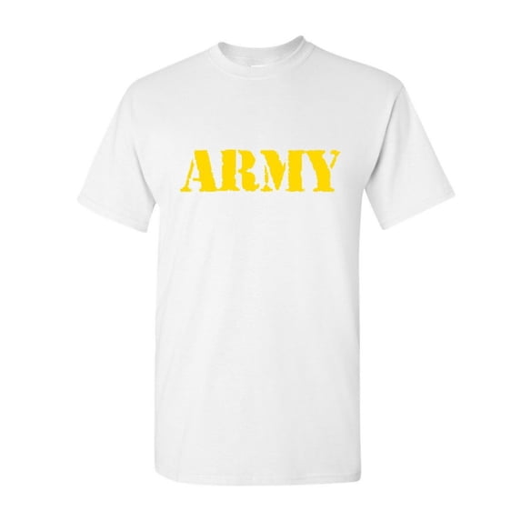 Tee Hunt Army T-Shirt Military Soldier POW MIA Patriotic Veteran's Day Mens Shirt, White, Small