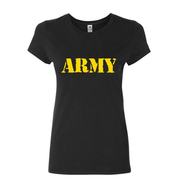 Tee Hunt Army Women's T-Shirt Military Soldier POW MIA Patriotic Veteran's Day Shirt