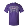 thumbnail image 1 of Tee Hunt Asphalt Angel T-Shirt Biker Angel Wings and Halo Motorcycle Club Mens Shirt, Purple, 3X-Large, 1 of 4