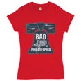 thumbnail image 1 of Tee Hunt Bad Things Happen in Philadelphia T-Shirt 2024 Presidential Debate Women's T-Shirt Tee, Red, XX-Large, 1 of 5