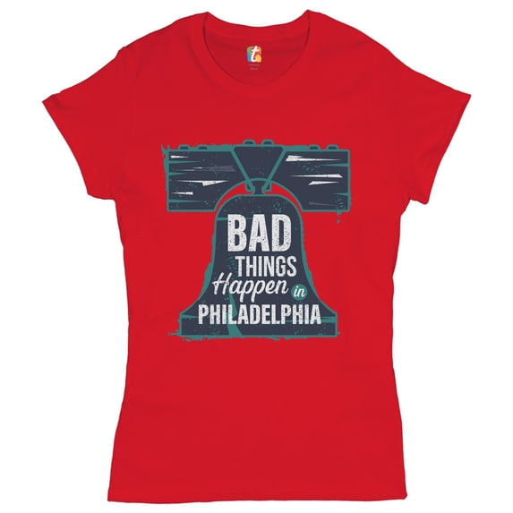 Tee Hunt Bad Things Happen in Philadelphia T-Shirt 2024 Presidential Debate Women's T-Shirt Tee, Red, XX-Large