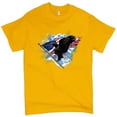 thumbnail image 1 of Tee Hunt Bald Eagle Carrying The American Flag T-Shirt 4th of July Patriotic Men's Tee, Yellow, X-Large, 1 of 5