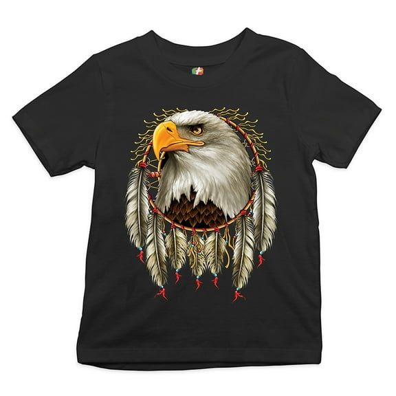 Tee Hunt Bald Eagle Dreamcatcher Youth T-Shirt Indigenous Native American Heritage Kids