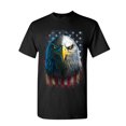 thumbnail image 1 of Tee Hunt Bald Eagle Stare T-Shirt 4th of July USA Stars and Stripes Flag Mens Shirt, Black, XX-Large, 1 of 5