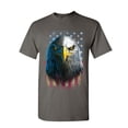 thumbnail image 1 of Tee Hunt Bald Eagle Stare T-Shirt 4th of July USA Stars and Stripes Flag Mens Shirt, Charcoal, 3X-Large, 1 of 5