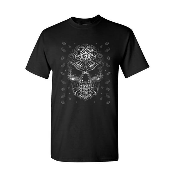 Tee Hunt Bandana Skull Face T-Shirt Gangsta Badass Swag Urban Skeleton Mens Shirt, Black, XX-Large